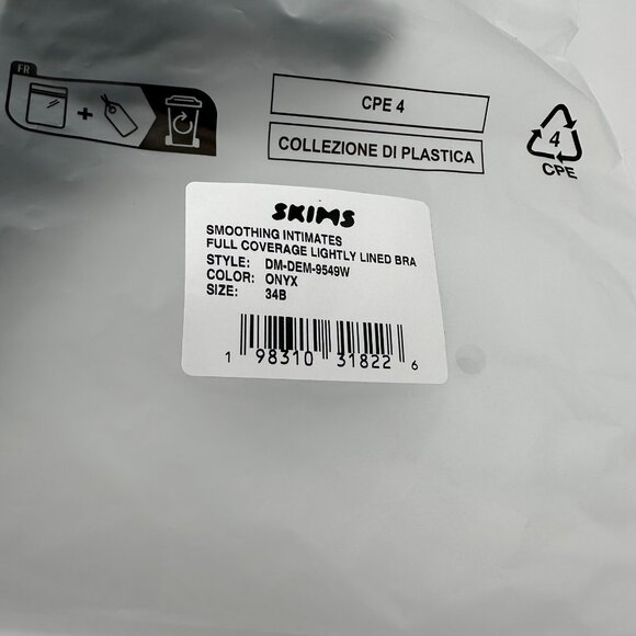 SKIMS Women's Smoothing Intimates Full Coverage Lightly Lined Bra, Onyx Color - Picture 13 of 16